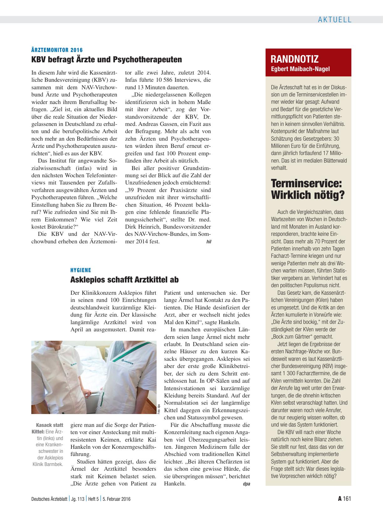 Vorschauseite 1: Randnotiz: Terminservice – Wirklich nötig?