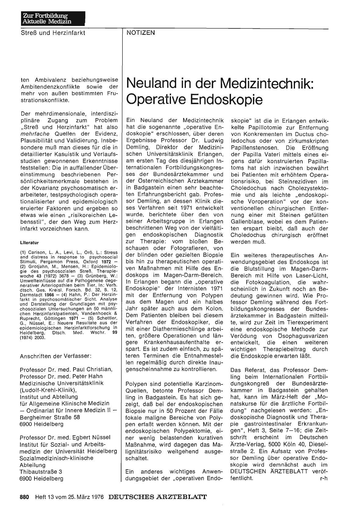 Vorschauseite 1: Neuland in der Medizintechnik: Operative Endoskopie