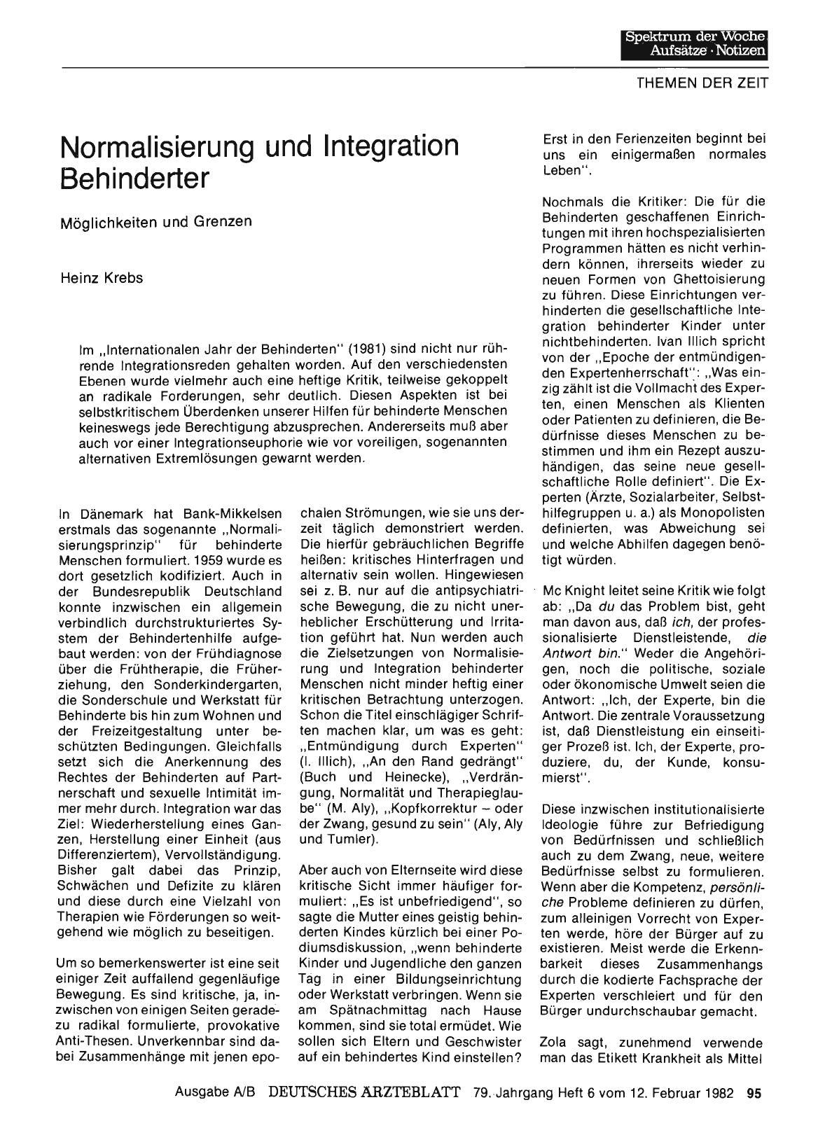Vorschauseite 1: Normalisierung und Integration Behinderter
