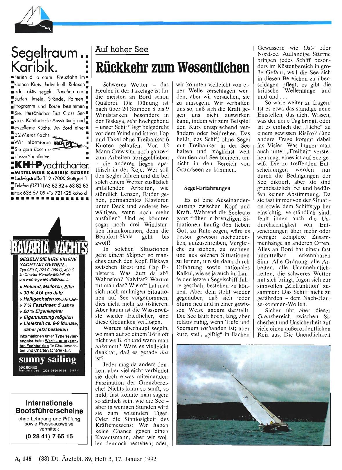Vorschauseite 1: Auf hoher See: Rückkehr zum Wesentlichen