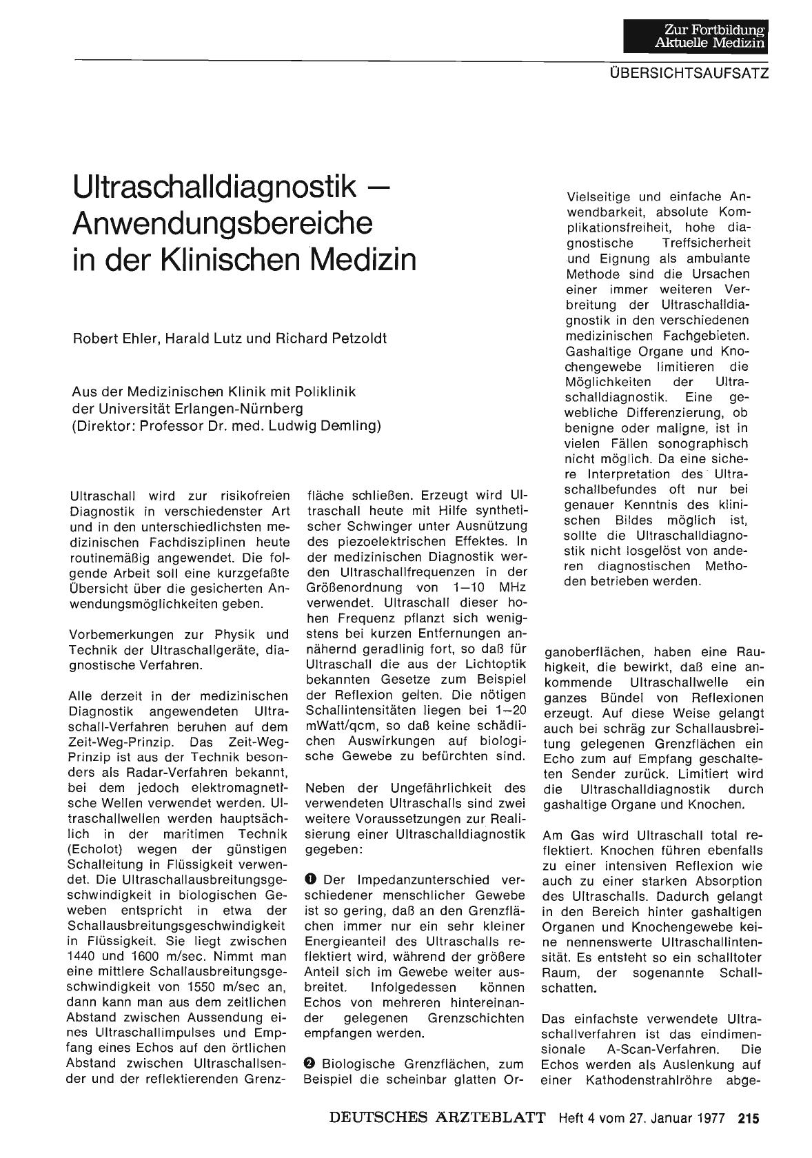 Vorschauseite 1: Ultraschalldiagnostik — Anwendungsbereiche in der Klinischen Medizin