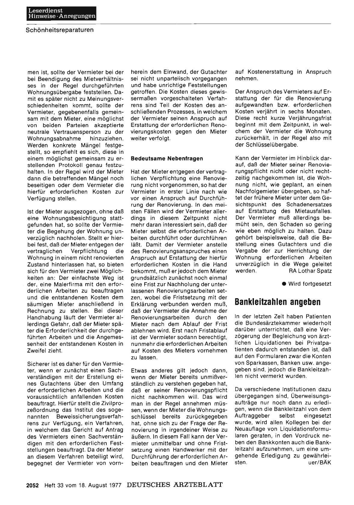 Vorschauseite 1: Bankleitzahlen angeben