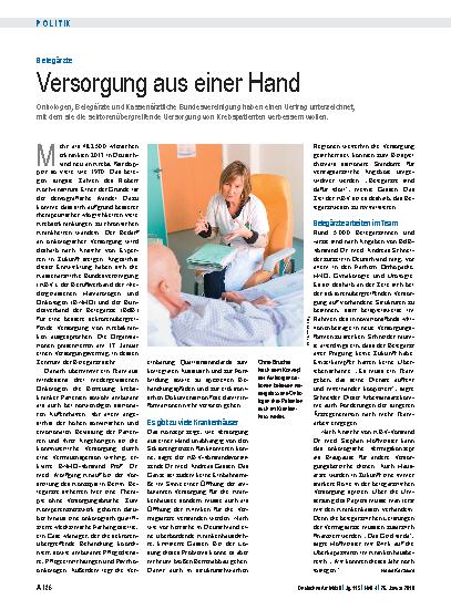 Vorschauseite 1: Belegärzte: Versorgung aus einer Hand