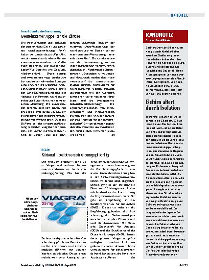Vorschauseite 1: BfArM: Sildenafil bleibt verschreibungspflichtig