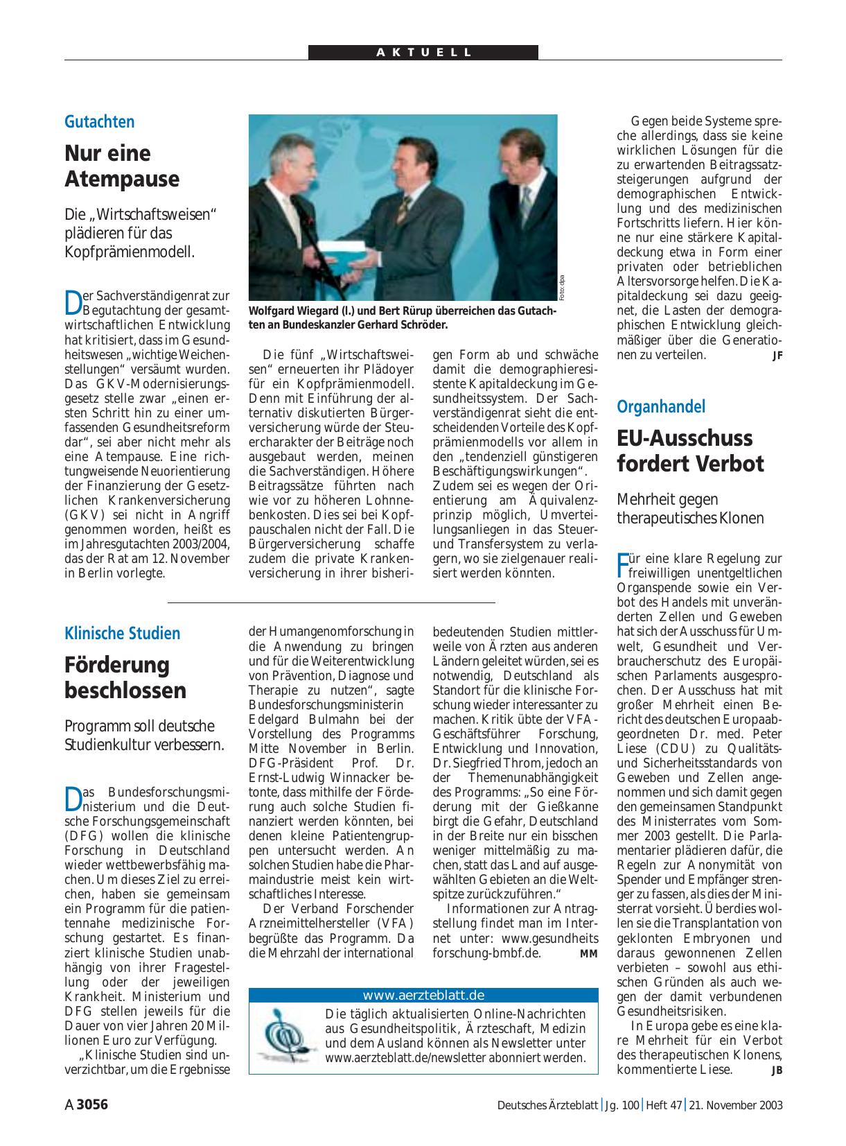 Vorschauseite 1: Gutachten: Nur eine Atempause