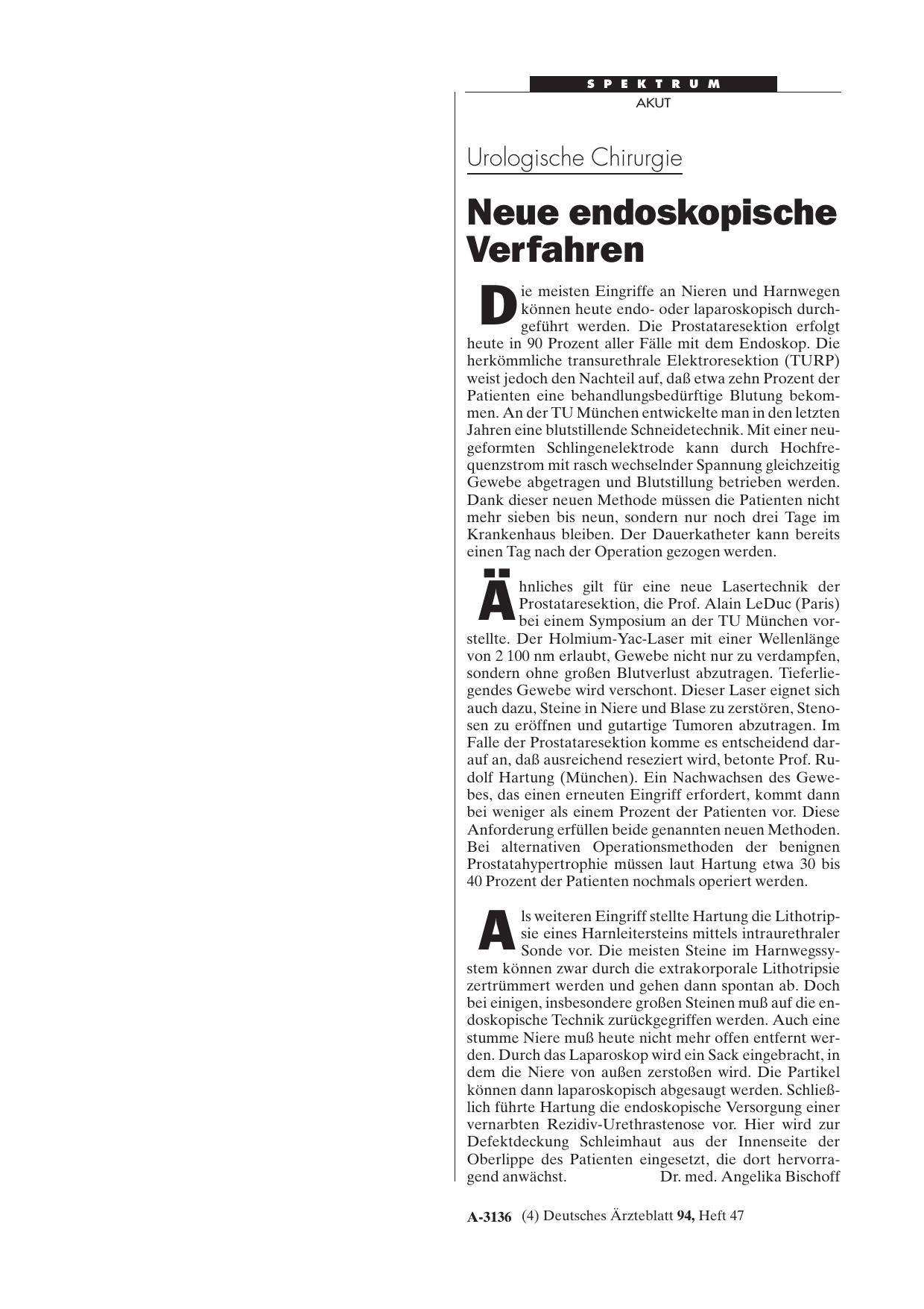 Vorschauseite 1: Urologische Chirurgie: Neue endoskopische Verfahren