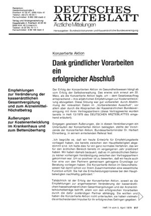 Vorschauseite 1: Konzertierte Aktion: Dank gründlicher Vorarbeiten ein erfolgreicher Abschluß
