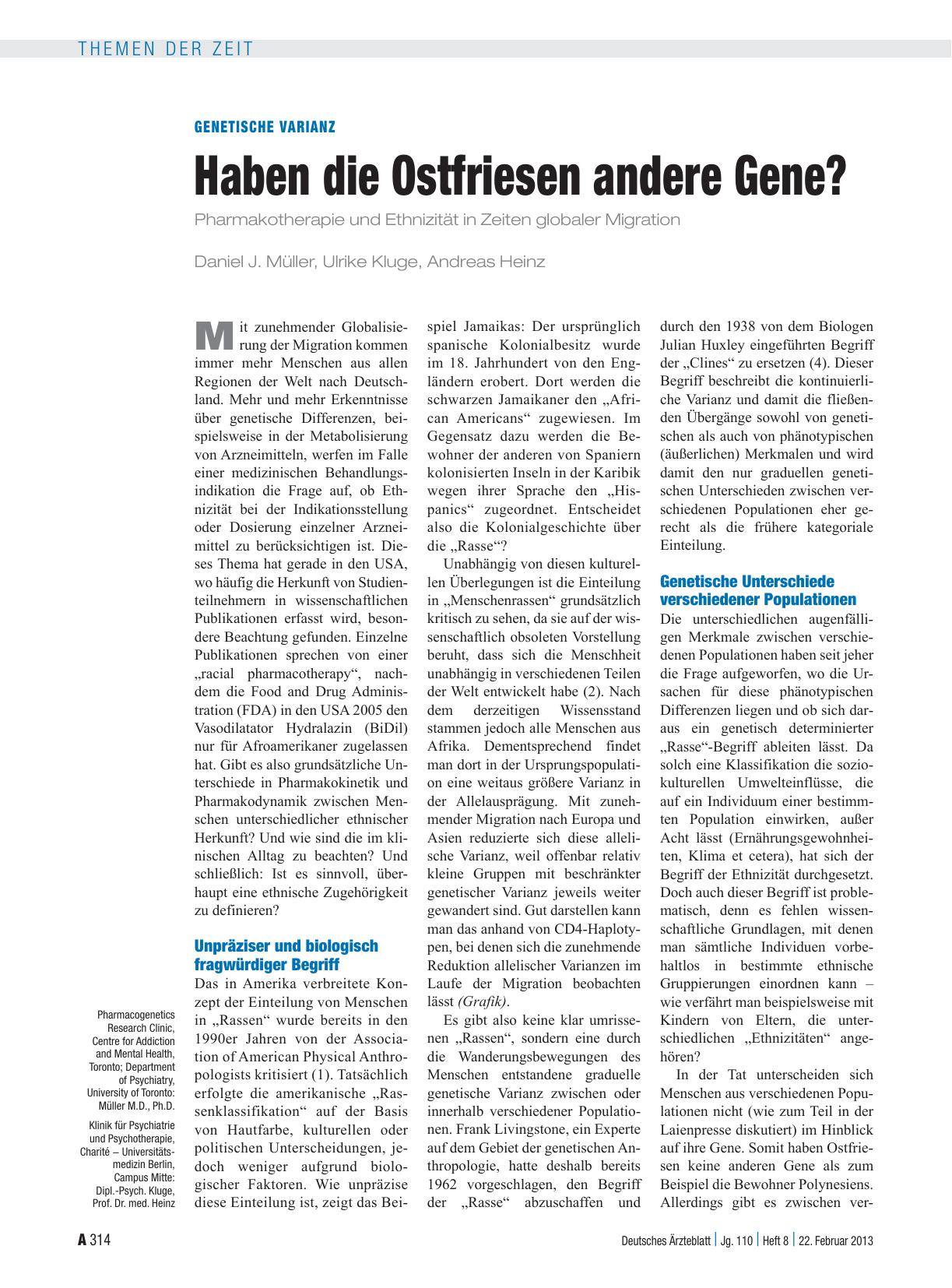 Vorschauseite 1: Genetische Varianz: Haben die Ostfriesen andere Gene?