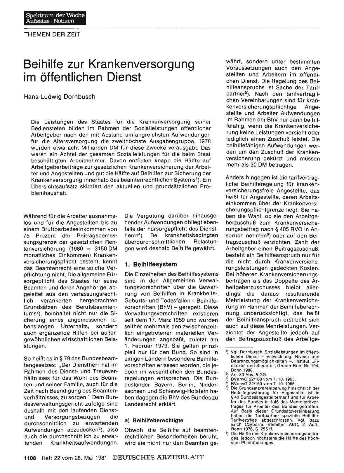 Vorschauseite 1: Beihilfe zur Krankenversorgung im öffentlichen Dienst