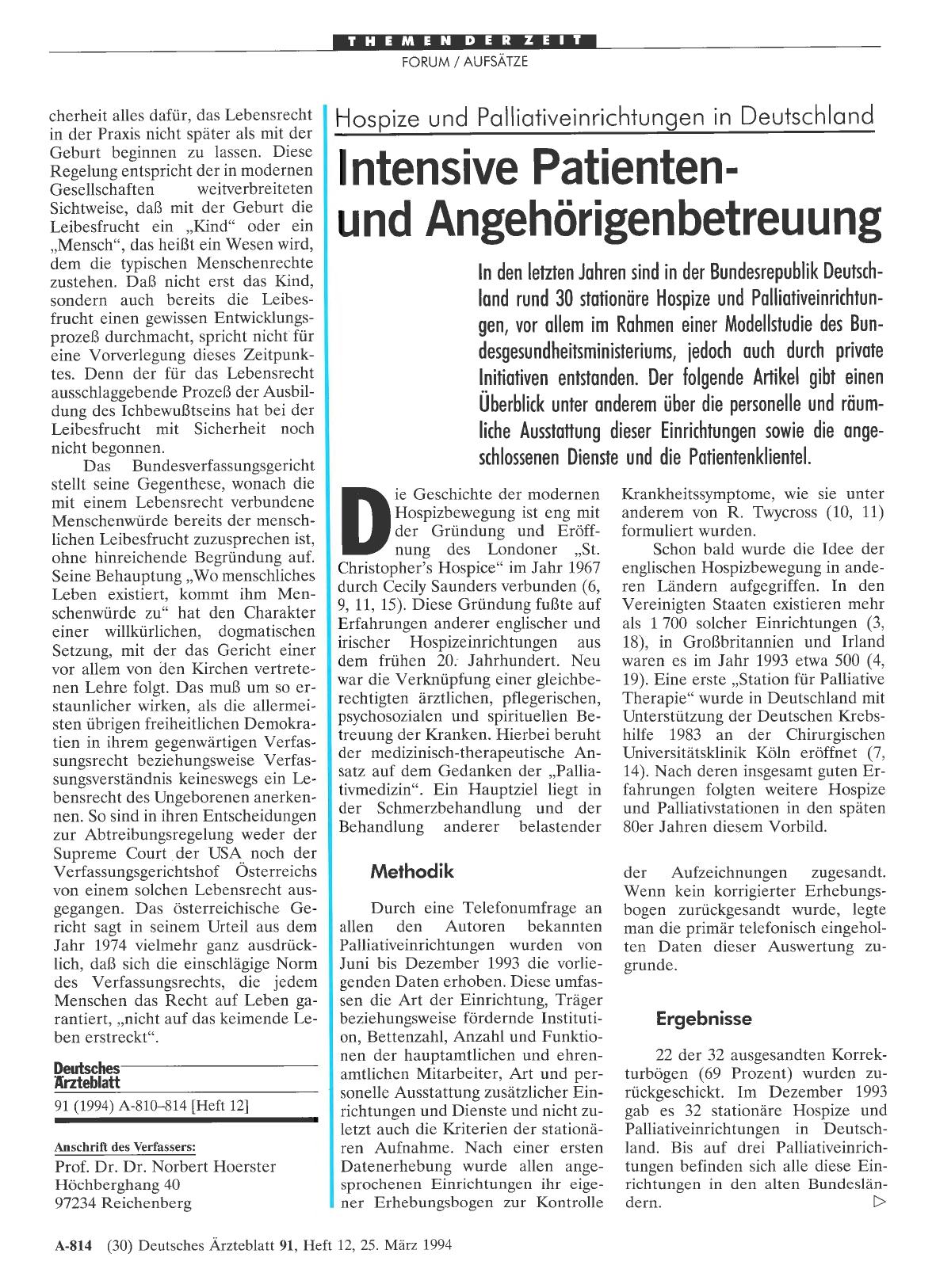 Vorschauseite 1: Hospize und Palliativeinrichtungen in Deutschland: Intensive Patientenund Angehörigenbetreuung