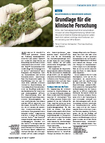 Vorschauseite 1: Begleiterhebung zu Medizinischem Cannabis: Grundlage für die klinische Forschung