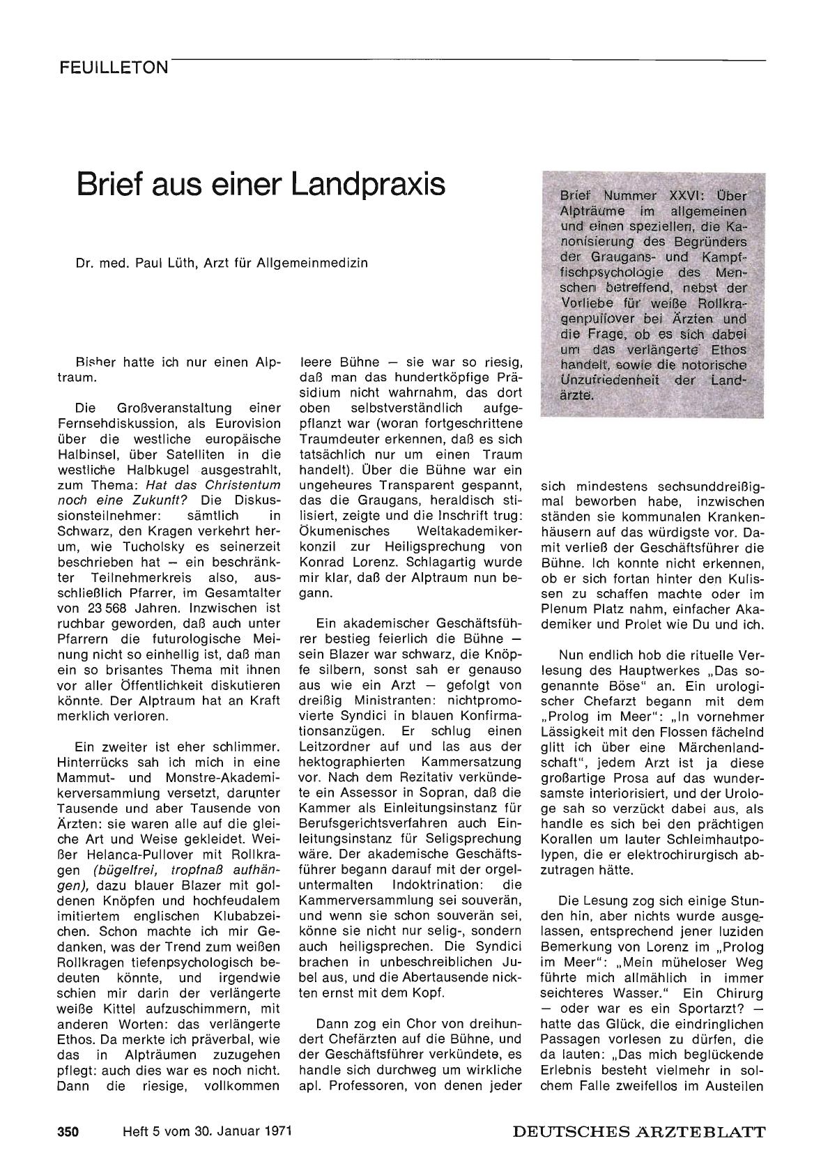 Vorschauseite 1: Brief aus einer Landpraxis