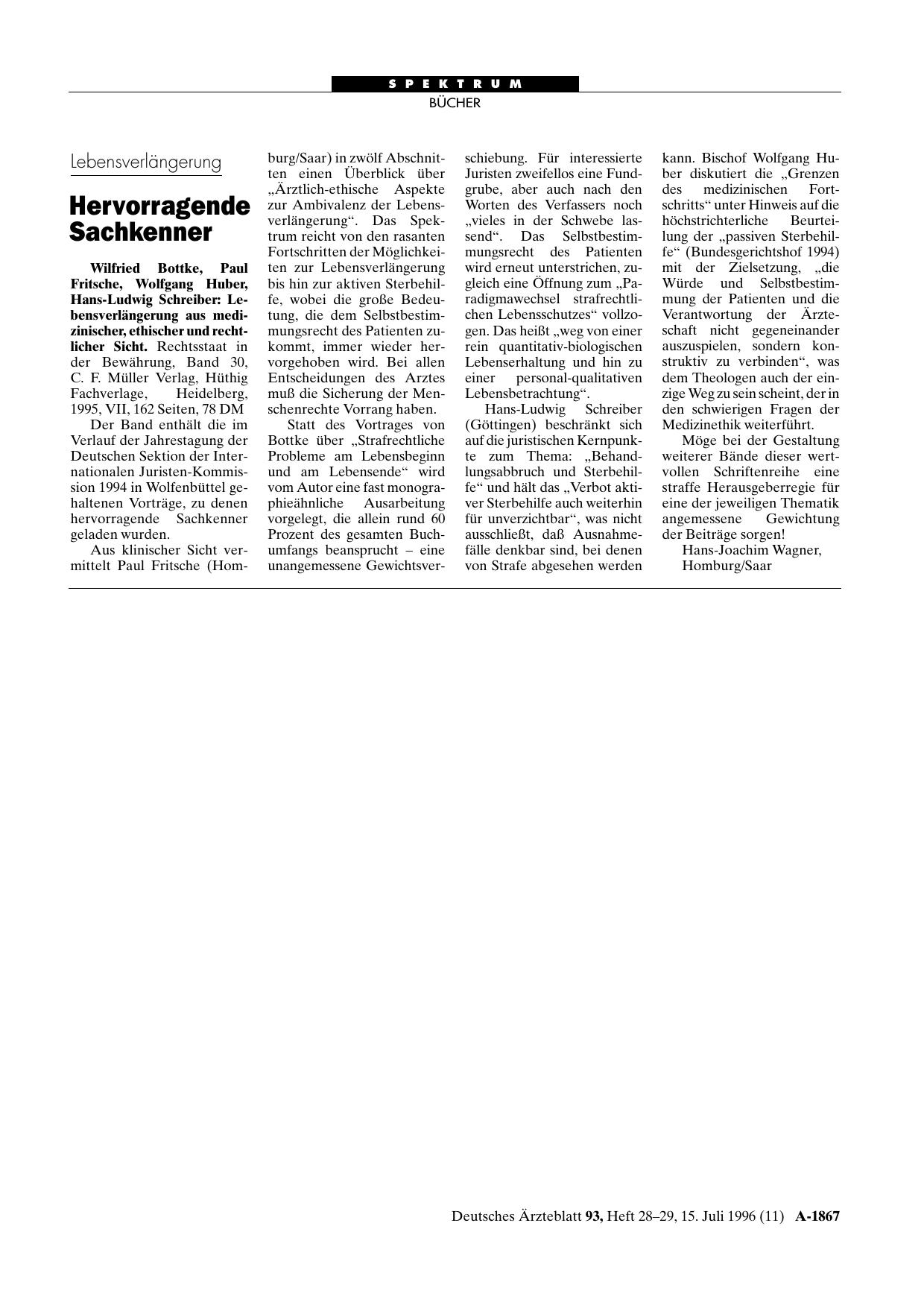 Vorschauseite 1: Lebensverlängerung aus medizinischer, ethischer und rechtlicher Sicht