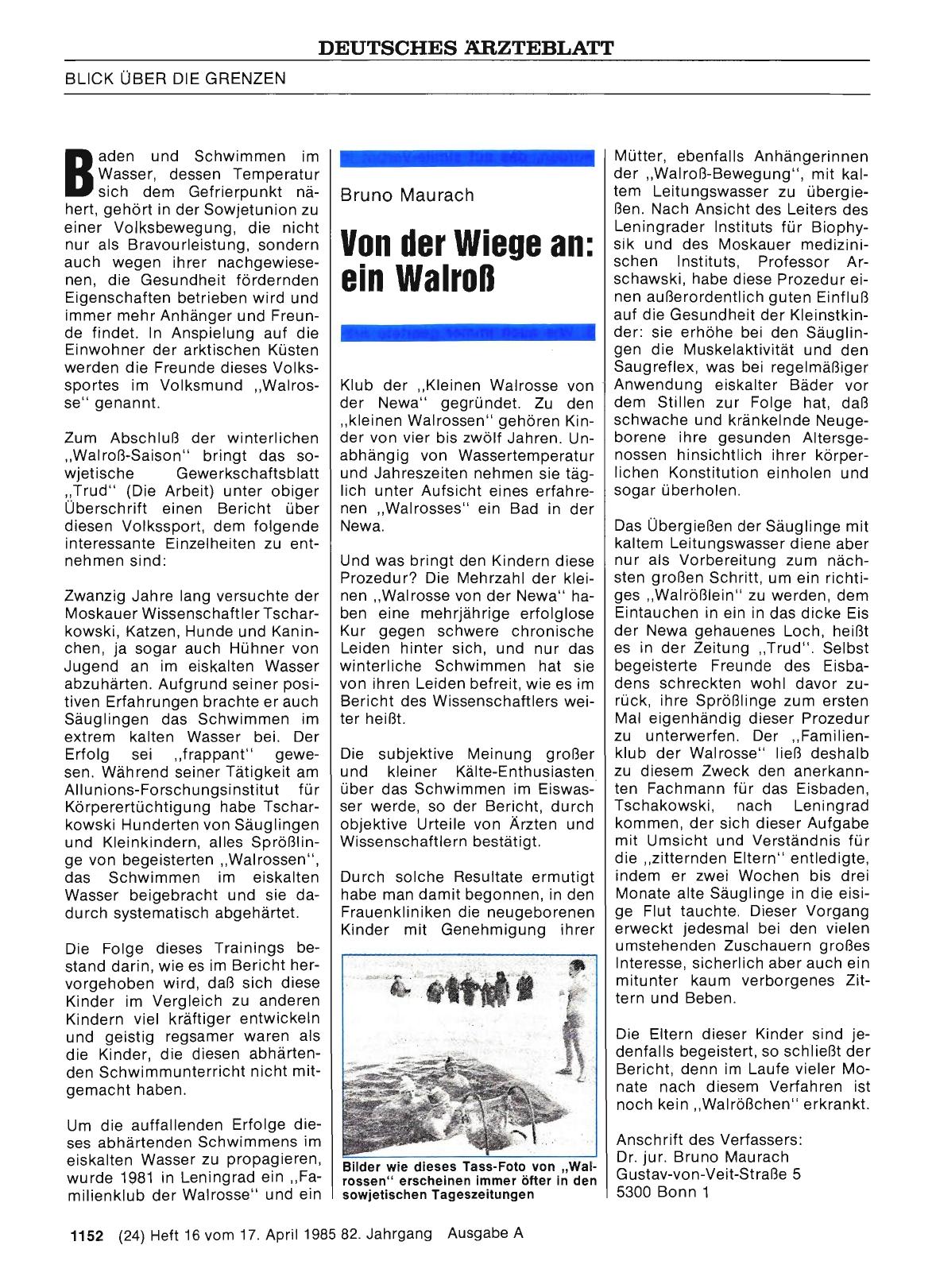 Vorschauseite 1: Von der Wiege an: ein Walroß