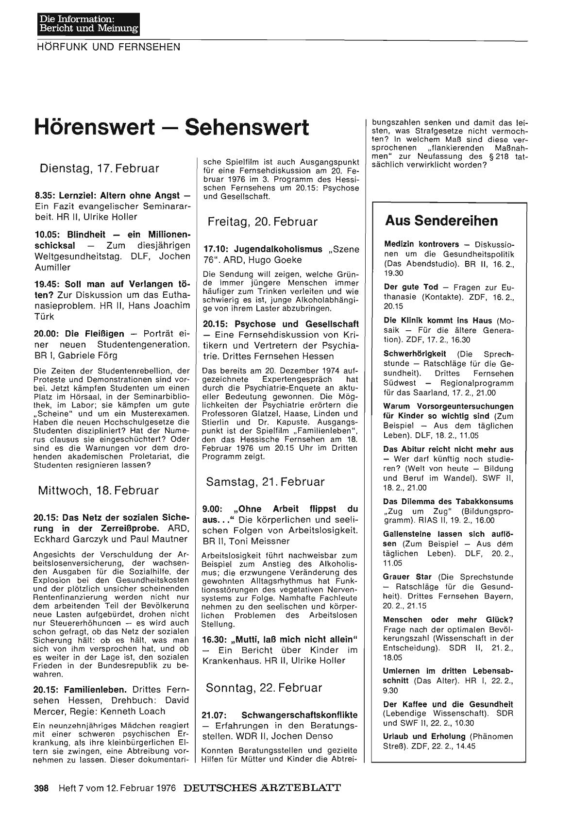 Vorschauseite 1: Hörenswert — Sehenswert