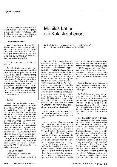 Vorschauseite 1: Mobiles Labor am Katastrophenort