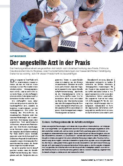 Vorschauseite 1: Haftungsrisiken: Der angestellte Arzt in der Praxis