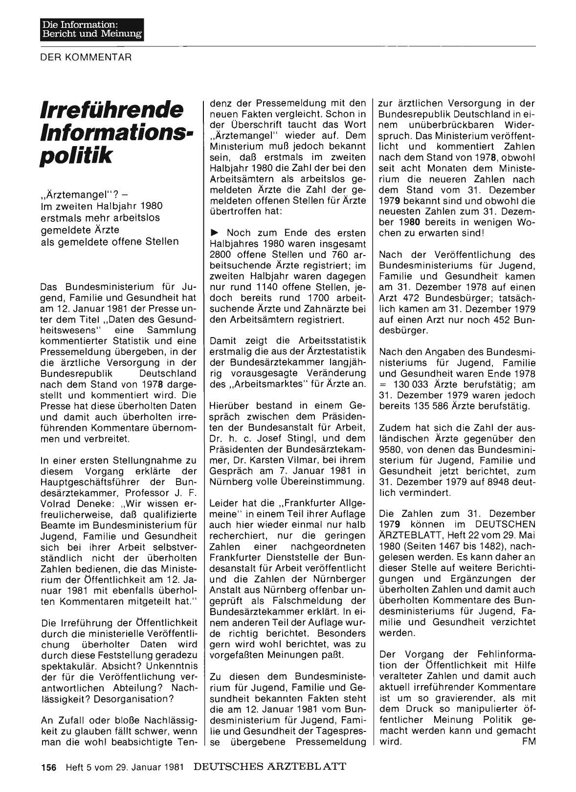 Vorschauseite 1: Irreführende Informationspolitik