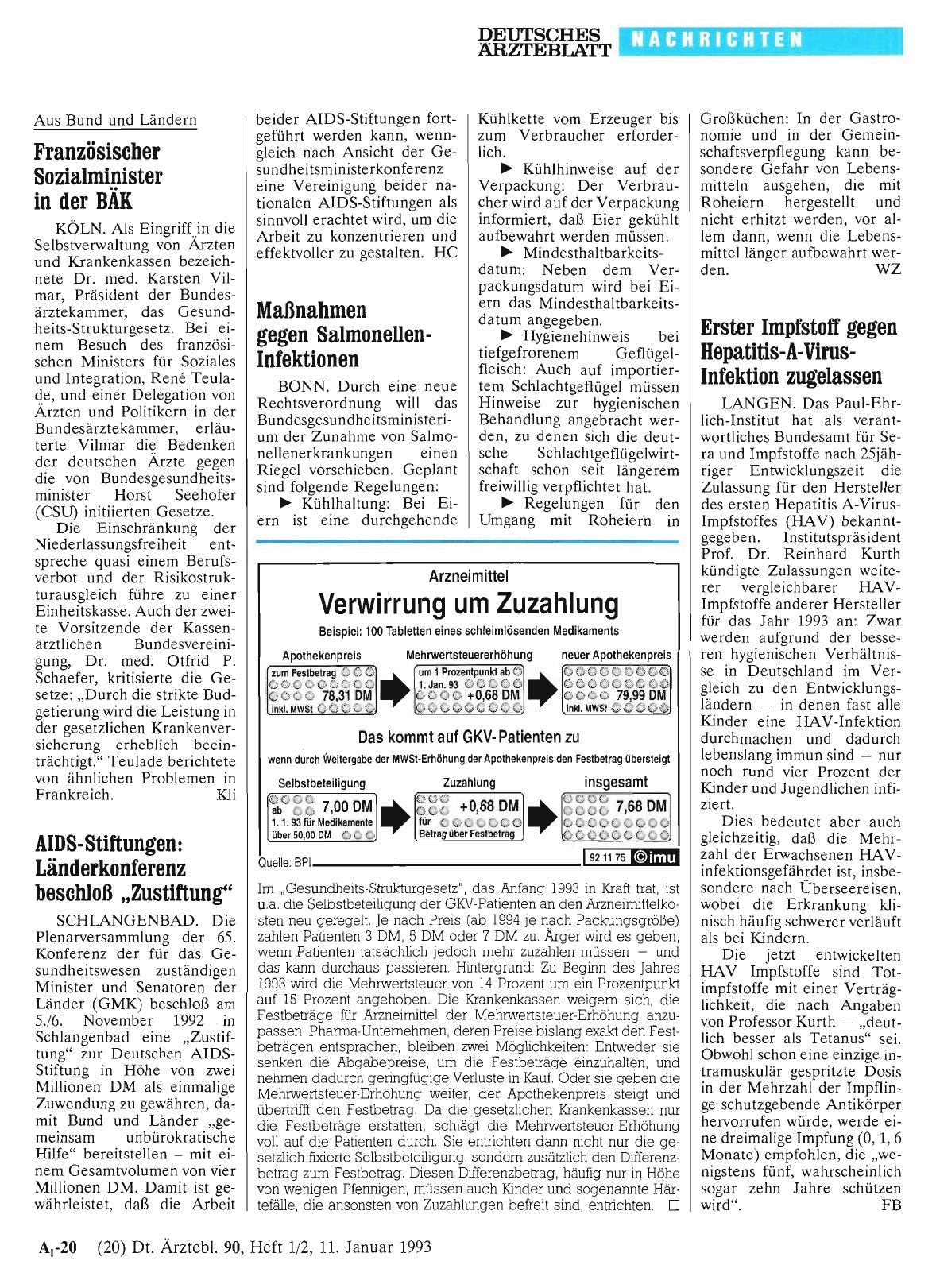 Vorschauseite 1: Erster Impfstoff gegen Hepatitis-A-VirusInfektion zugelassen