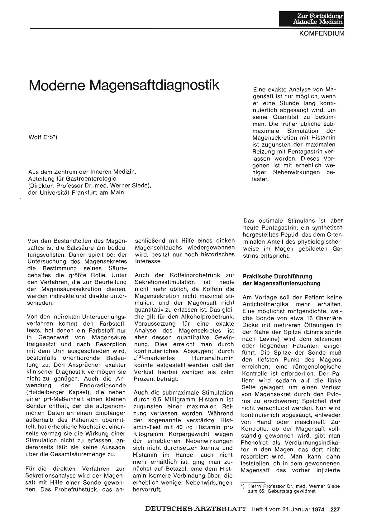 Vorschauseite 1: Moderne Magensaftdiagnostik