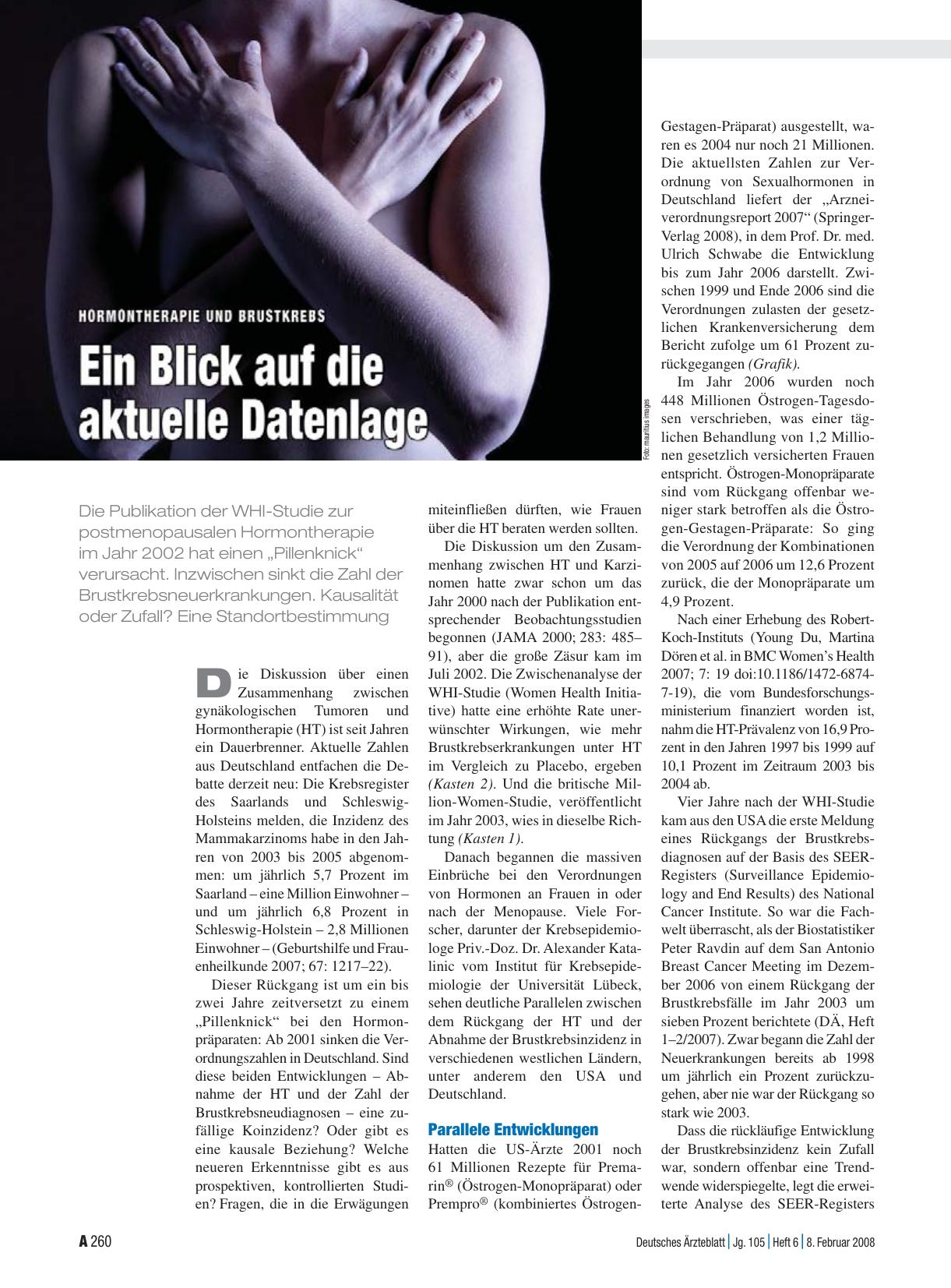 Vorschauseite 1: Hormontherapie und Brustkrebs: Ein Blick auf aktuelle Datenlage