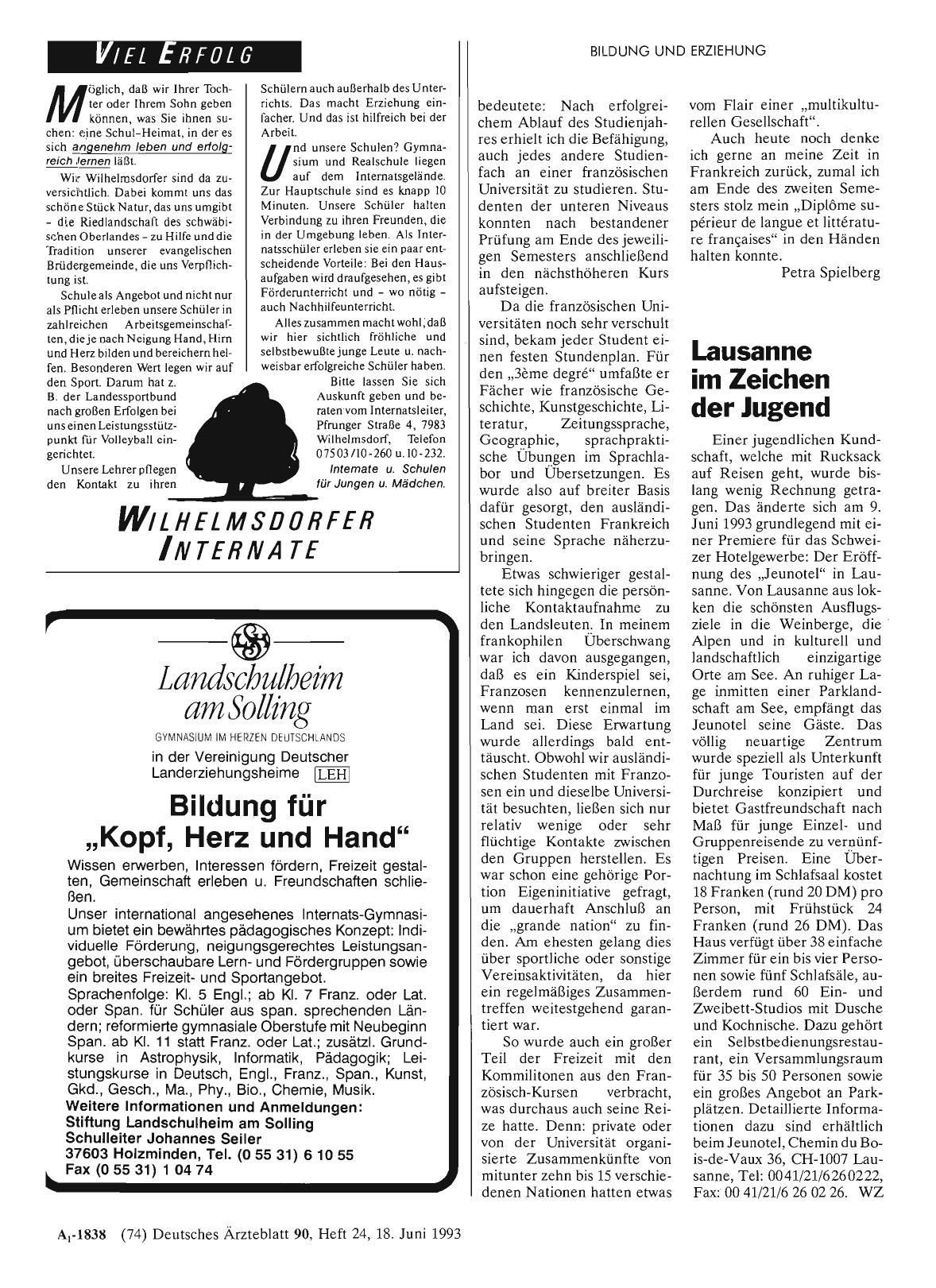 Vorschauseite 1: Lausanne im Zeichen der Jugend
