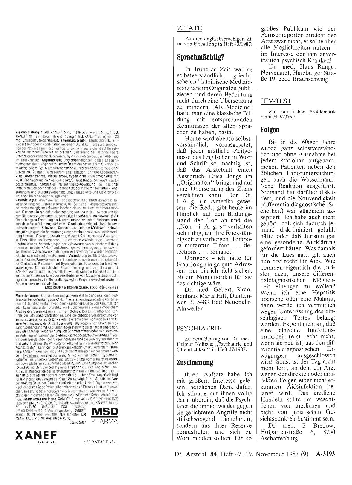 Vorschauseite 1: PSYCHIATRIE: Zustimmung