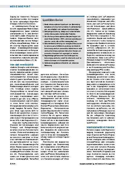 Vorschauseite 4: Zentrenbildung: Chronische Entzündungen interdisziplinär behandeln