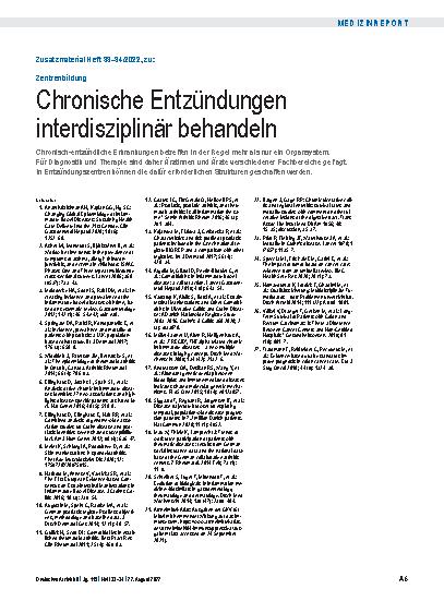 Vorschauseite 6: Zentrenbildung: Chronische Entzündungen interdisziplinär behandeln