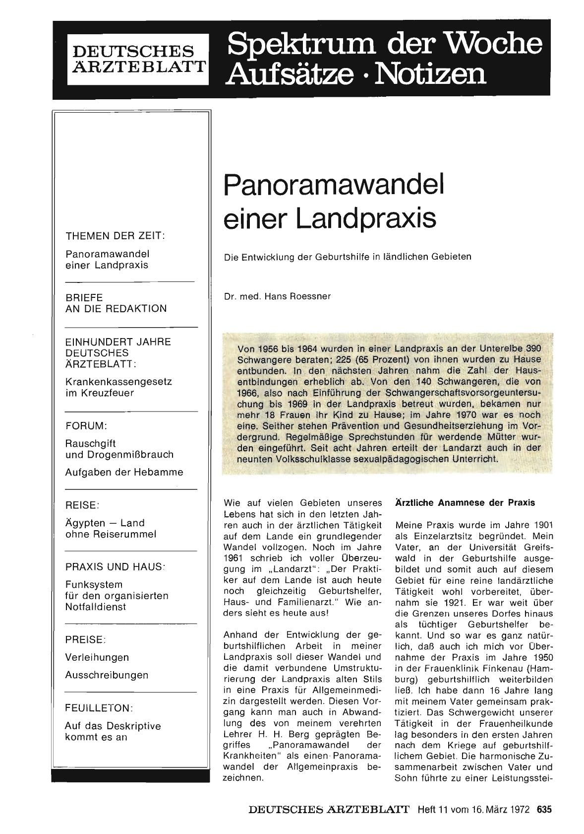 Vorschauseite 1: Panoramawandel einer Landpraxis