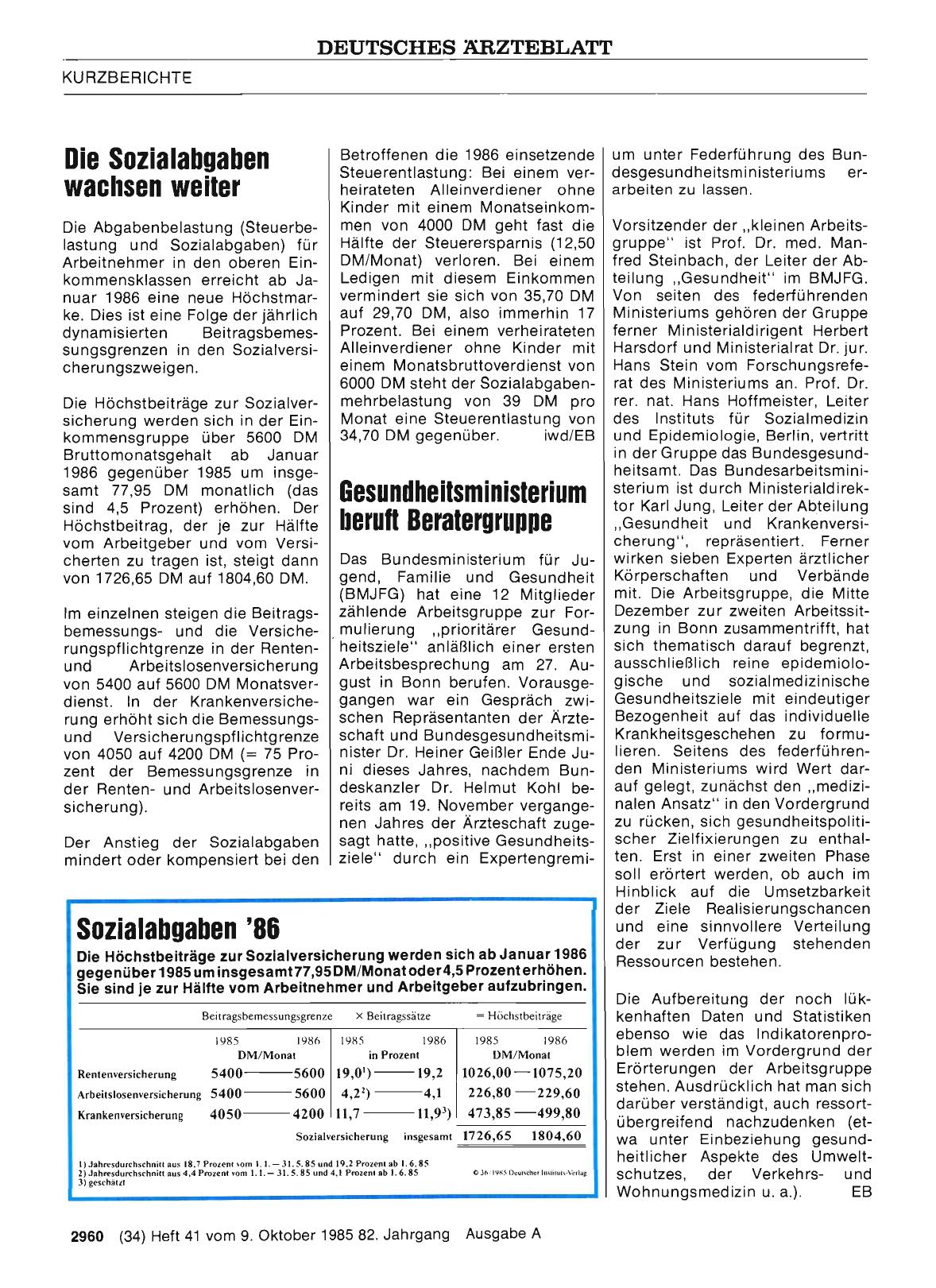 Vorschauseite 1: Gesundheitsministerium beruft Beratergruppe