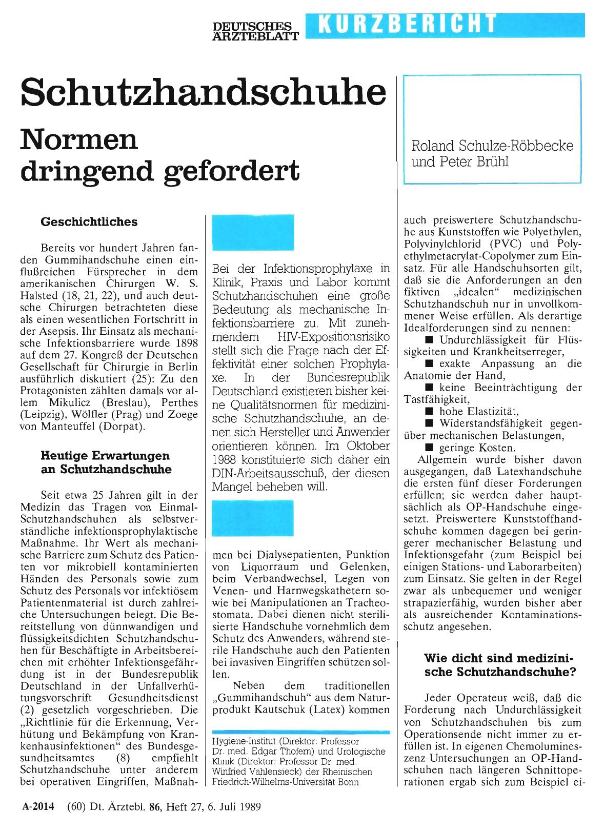 Vorschauseite 1: Schutzhandschuhe: Normen dringend gefordert