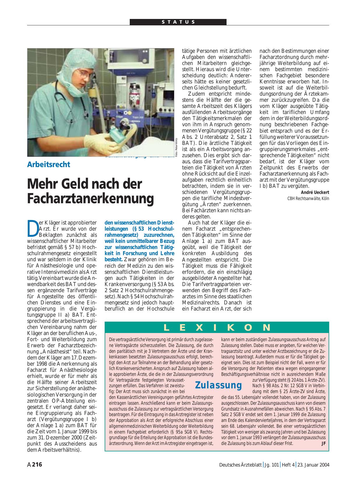 Vorschauseite 1: Lexikon: Zulassung