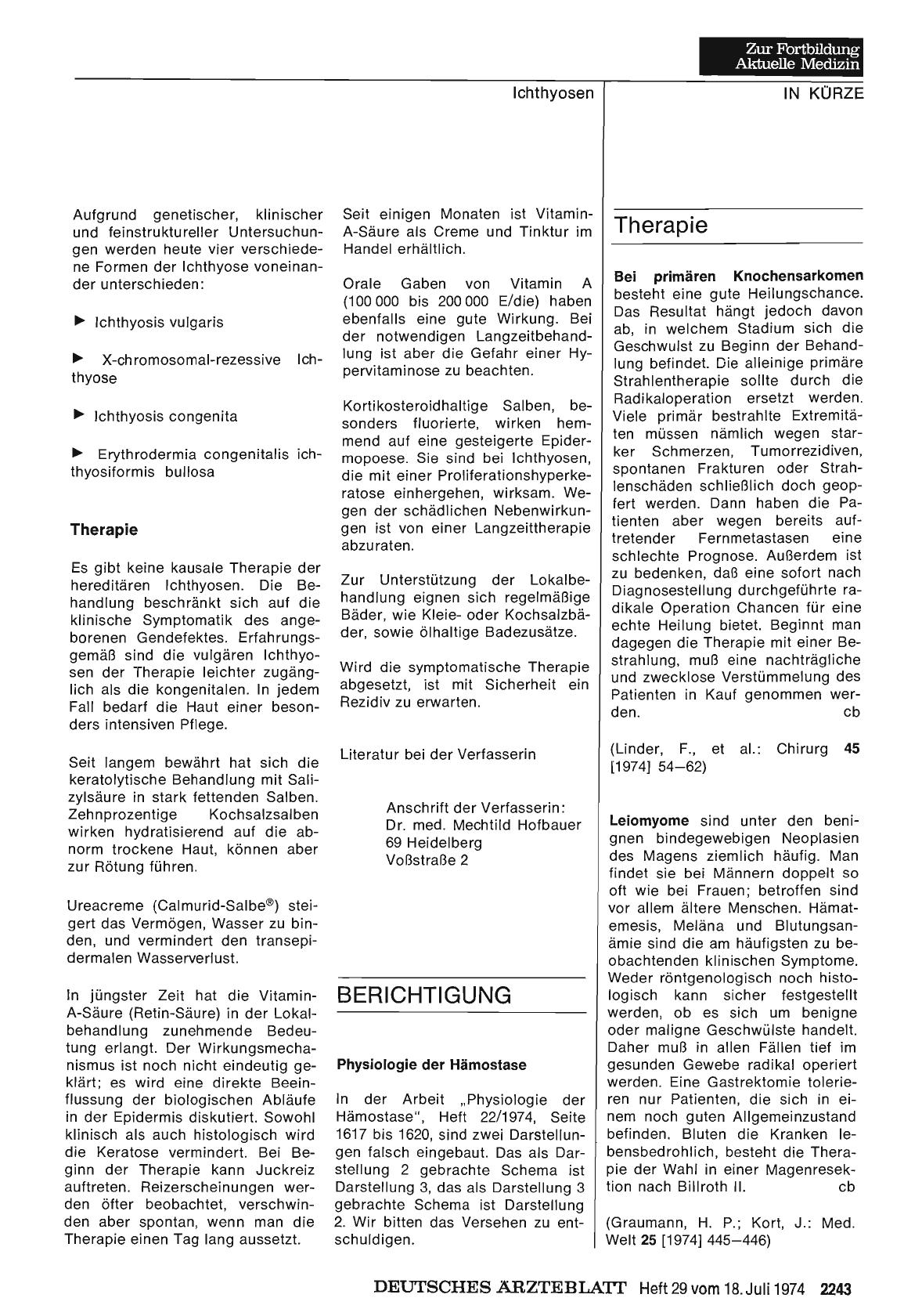 Vorschauseite 1: Physiologie der Hämostase