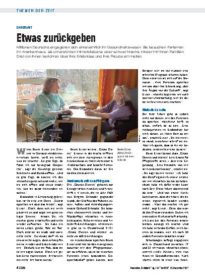 Vorschauseite 1: Ehrenamt: Etwas zurückgeben
