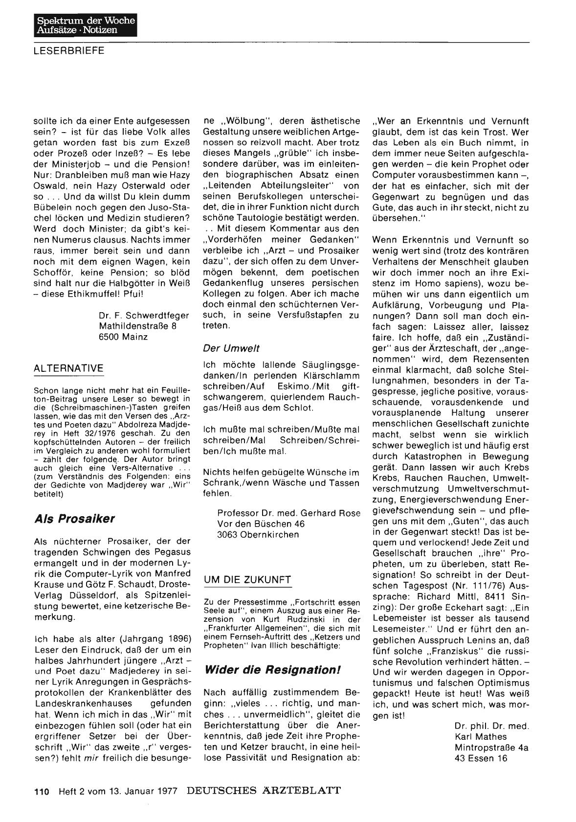Vorschauseite 1: UM DIE ZUKUNFT: Wider die Resignation!