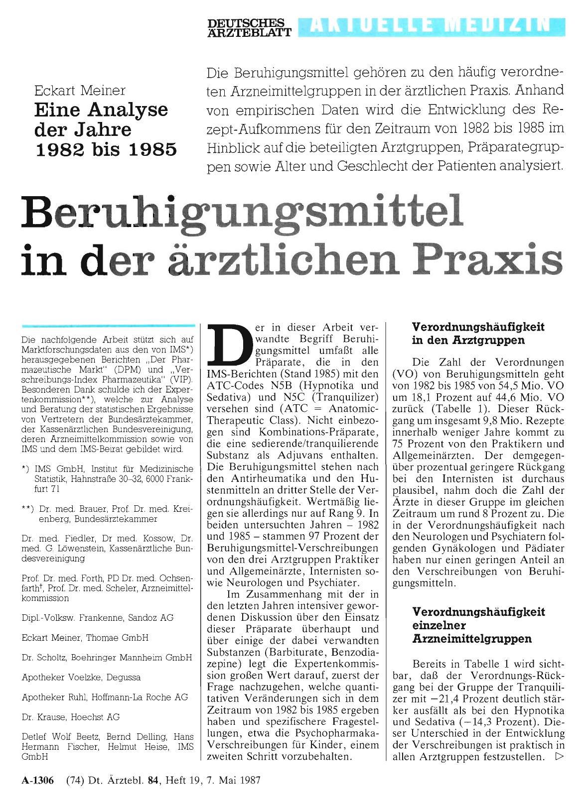 Vorschauseite 1: Beruhigungsmittel in der ärztlichen Praxis