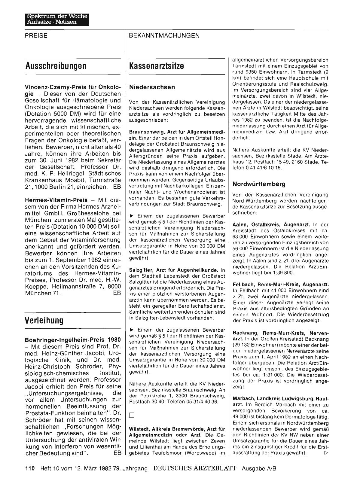 Vorschauseite 1: Ausschreibungen