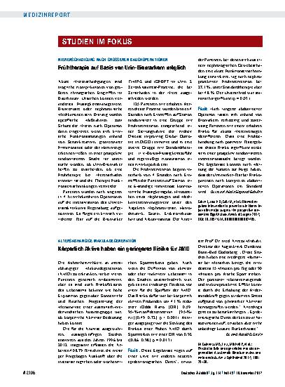 Vorschauseite 1: Altersabhängige Makuladegeneration: Körperlich Aktive haben ein geringeres Risiko für AMD
