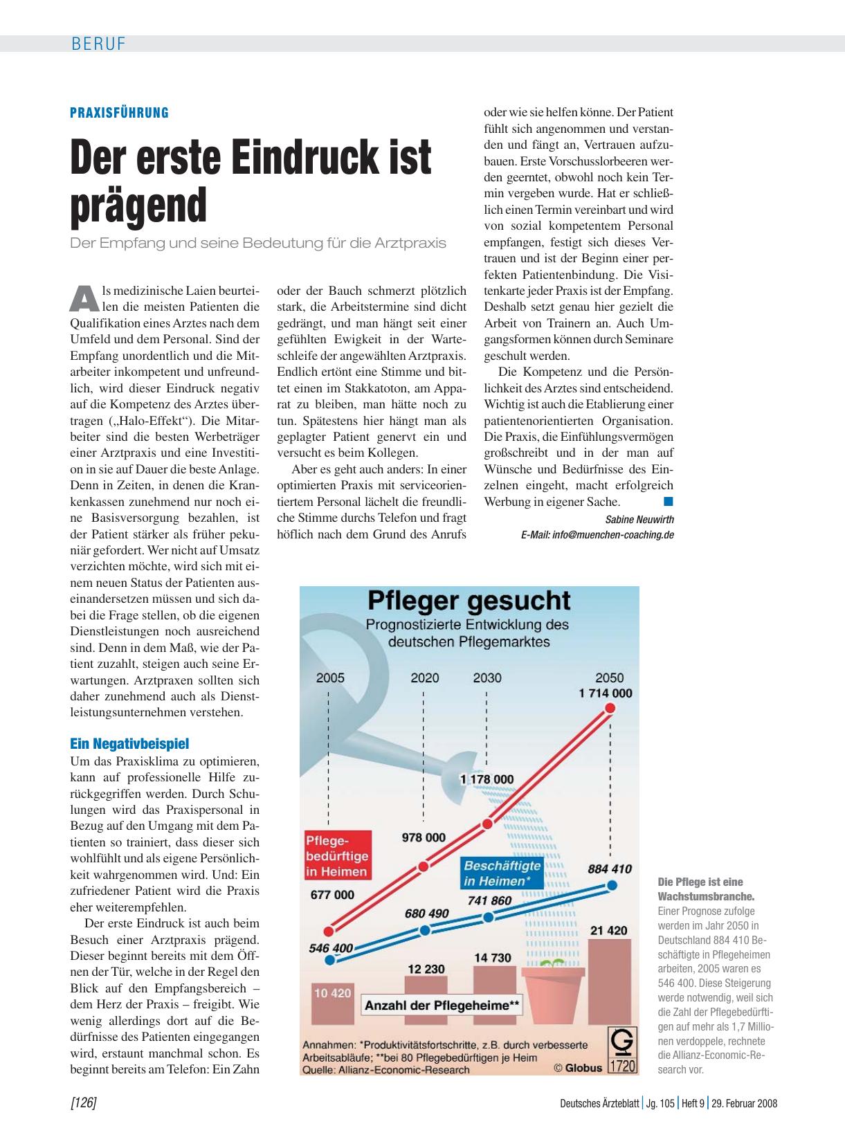 Vorschauseite 1: Praxisführung: Der erste Eindruck ist prägend