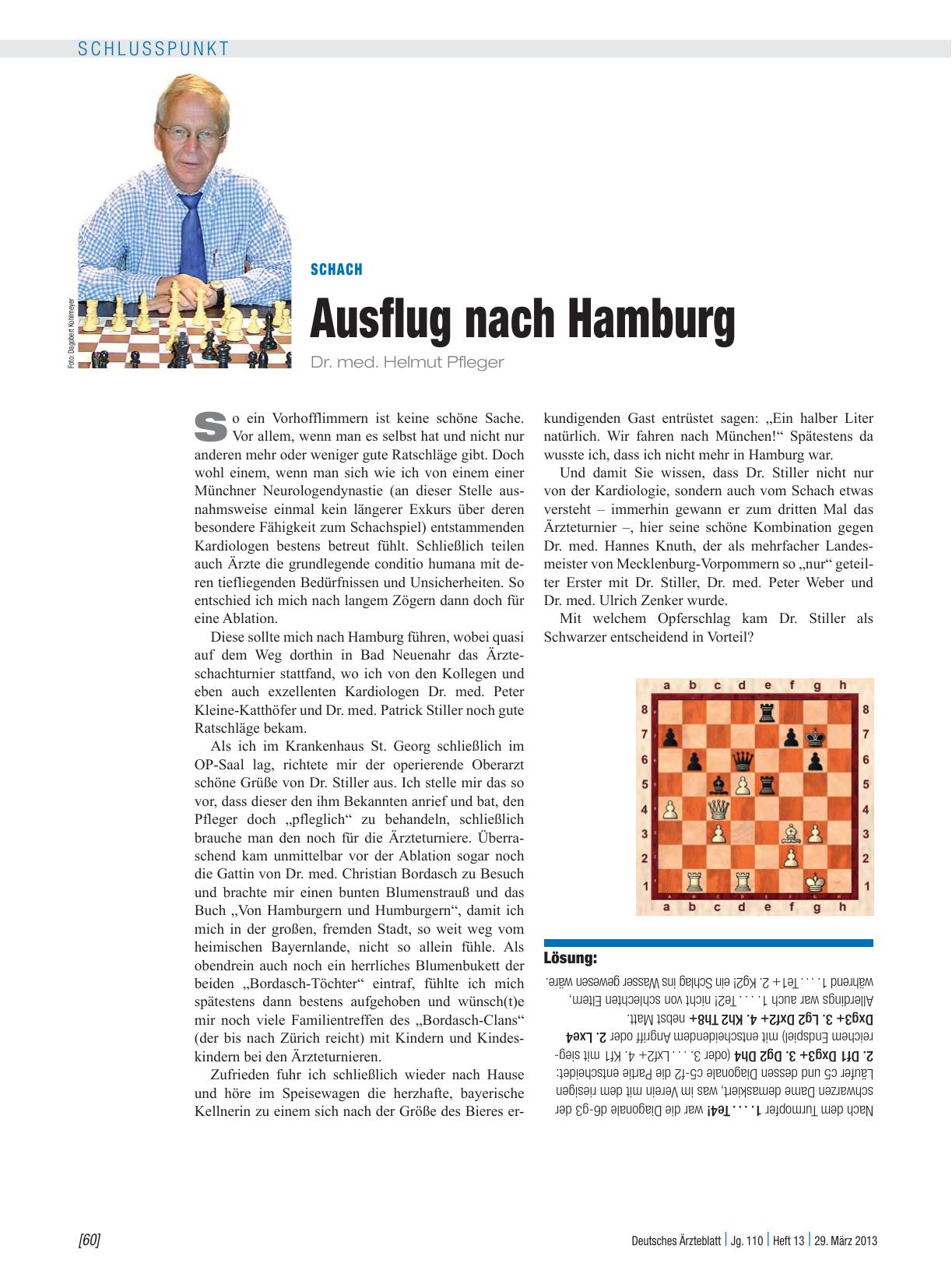 Vorschauseite 1: Schach: Ausflug nach Hamburg