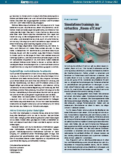 Vorschauseite 1: Simulationstrainings im virtuellen „Room of Error“