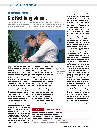 Vorschauseite 1: Gebührenordnung für Ärzte: Die Richtung stimmt