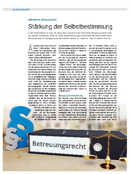 Vorschauseite 1: Reformiertes Betreuungsrecht: Stärkung der Selbstbestimmung