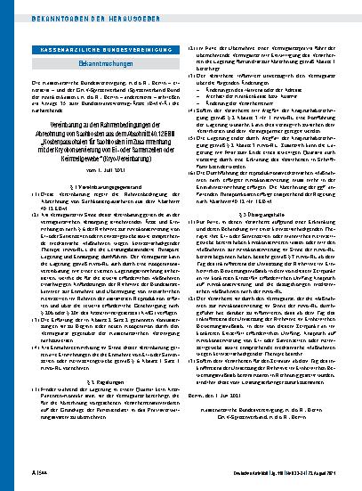 Vorschauseite 1: Vereinbarung zu den Rahmenbedingungen der Abrechnung von Sachkosten aus dem Abschnitt 40. 12 EBM: Kryo-Vereinbarung