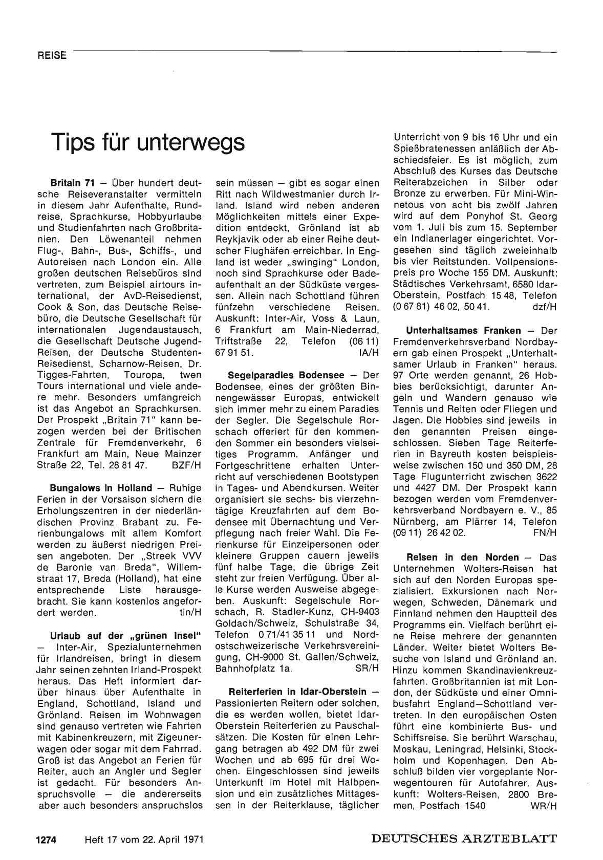 Vorschauseite 1: Tips für unterwegs