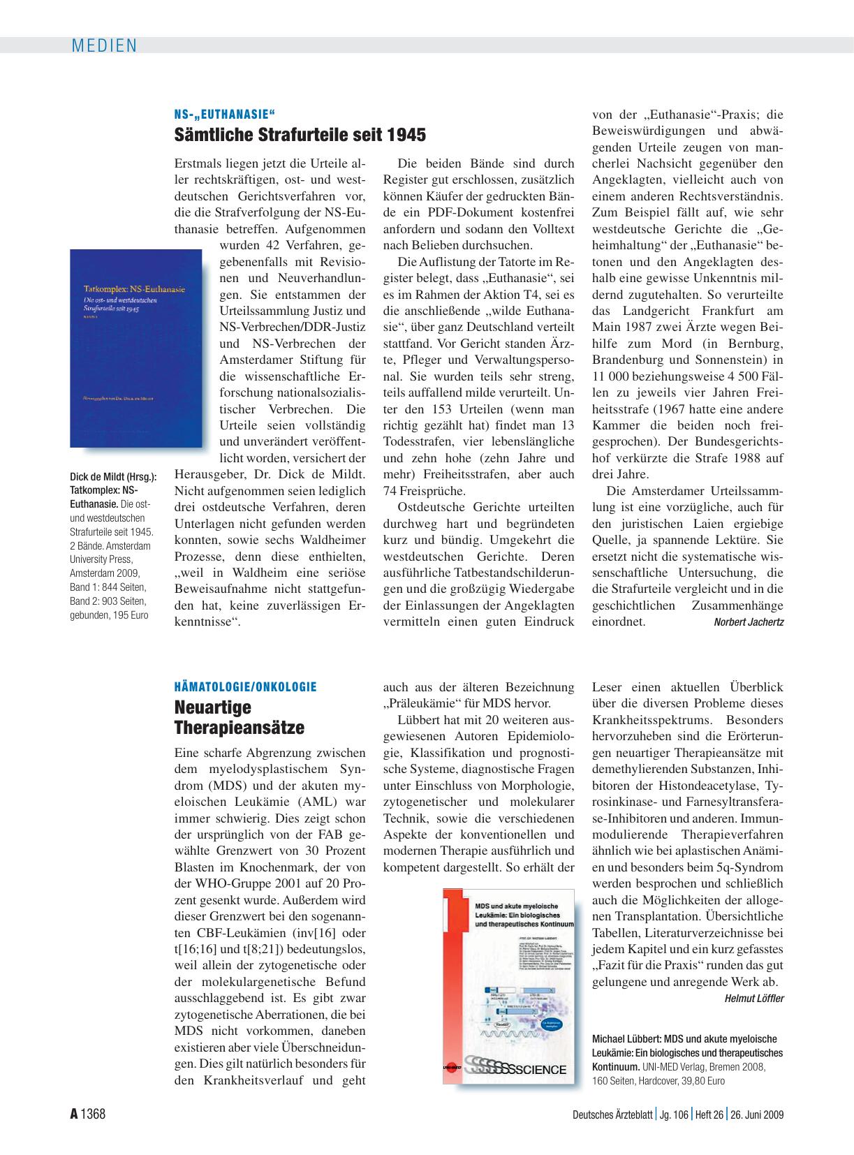 Vorschauseite 1: NS-„Euthanasie“: Sämtliche Strafurteile seit 1945