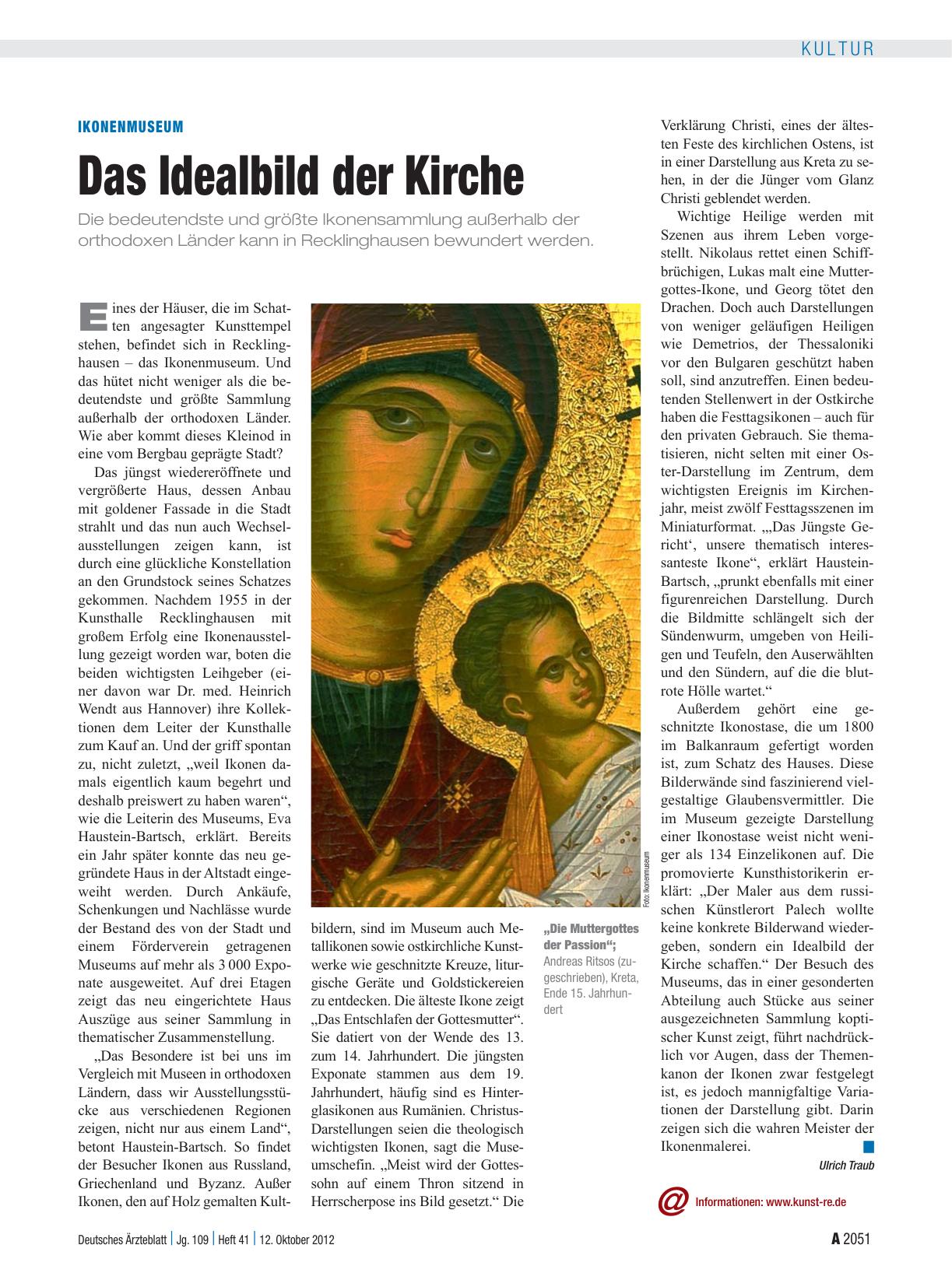 Vorschauseite 1: Ikonenmuseum: Das Idealbild der Kirche