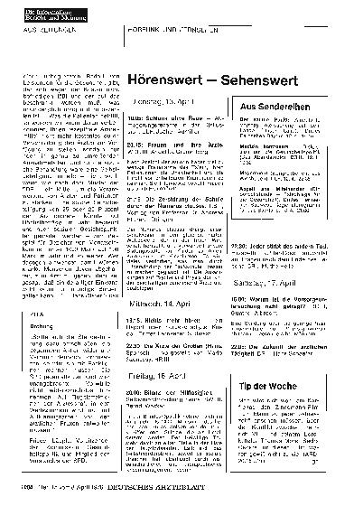 Vorschauseite 1: Hörenswert — Sehenswert