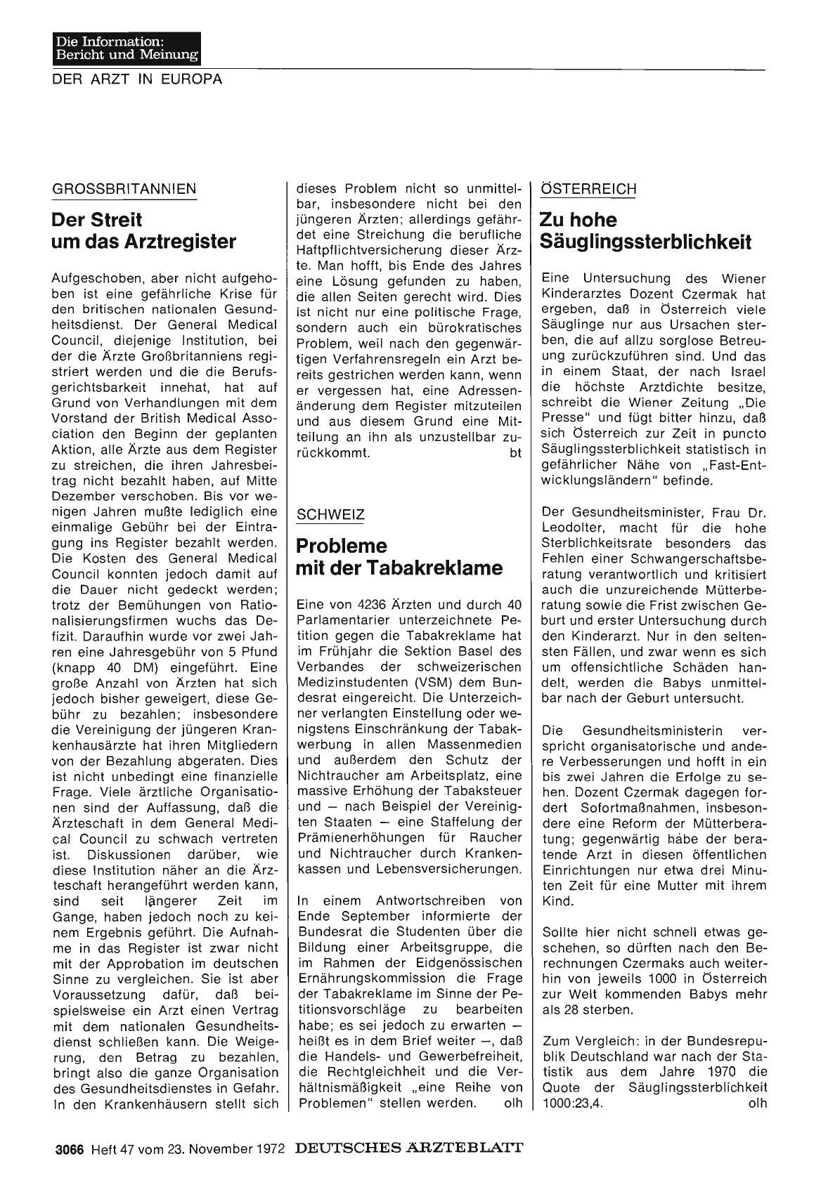 Vorschauseite 1: Grossbritannien: Der Streit um das Arztregister